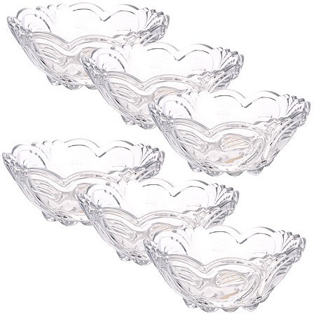 Набор стеклянных салатников 6 штук (687-1) Набор стеклянных салатников 6 штук (687-1)