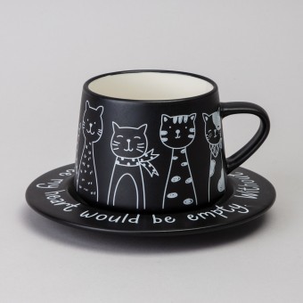 Чайный набор lefard на 1 персону "коты" цвет черный Lefard (756-475)