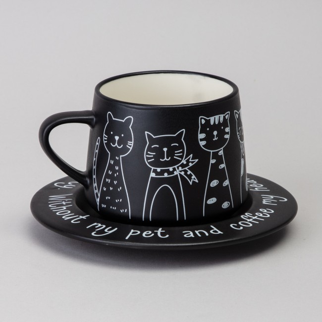Чайный набор lefard на 1 персону "коты" цвет черный Lefard (756-475)