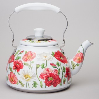 Чайник agness "белые маки" со встроенным свистком и фильтром 1000 мл Agness (916-435) Чайник agness "белые маки" со встроенным свистком и фильтром 1000 мл Agness (916-435)