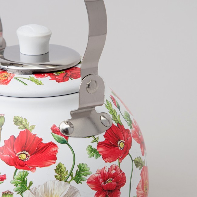 Чайник agness "белые маки" со встроенным свистком и фильтром 1000 мл Agness (916-435)