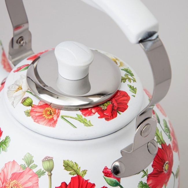Чайник agness "белые маки" со встроенным свистком и фильтром 1000 мл Agness (916-435)