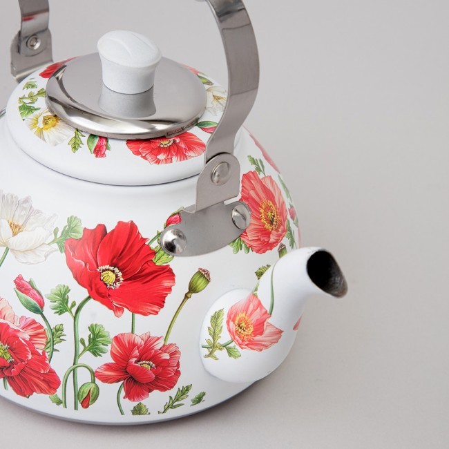Чайник agness "белые маки" со встроенным свистком и фильтром 1000 мл Agness (916-435)