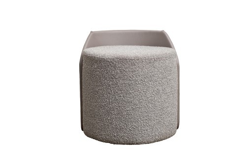 Пуф Bruno букле/иск.кожа серый Orso SER+Enzo902  50*50*51см (TT-00015148)