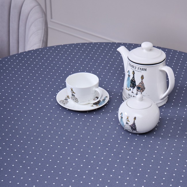 Скатерть круглая "family farm" 190 см , 100% хлопок,твил, пропитка, графит Lefard (850-747-22)