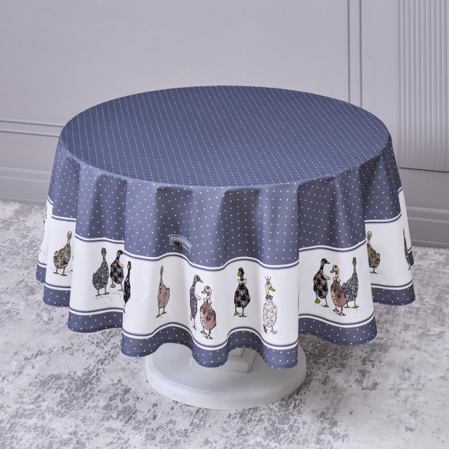 Скатерть круглая "family farm" 190 см , 100% хлопок,твил, пропитка, графит Lefard (850-747-22)