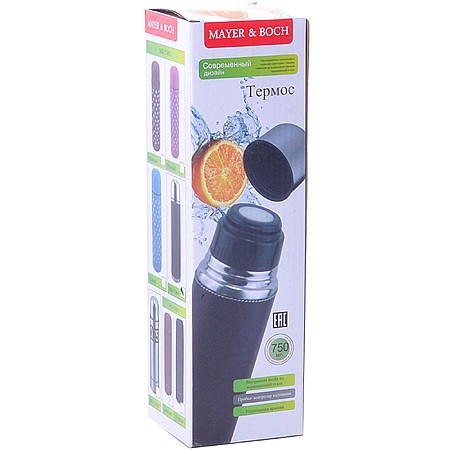 Термос 0,75л нерж/сталь в кожан/чехол Mayer&Boch (27604)