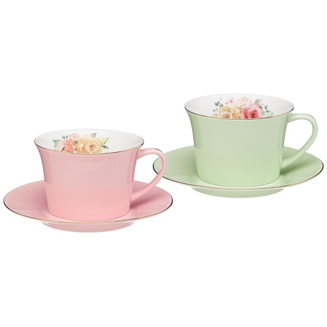 Чайный набор lefard "времена года" 4 пр. на 2 пер. 250 мл розовый-мятный Lefard (760-685)