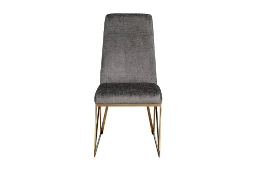 Стул велюр шенилл серый/браш.золото 49*65*99см (TT-00013559)