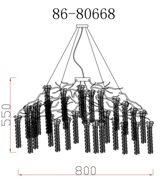 Люстра d.80*45 см, металл цвет золото (TT-00012890)