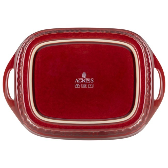 Форма для запекания с крышкой reactive red 33*23*9,5/13 см 2000 мл Agness (780-135)