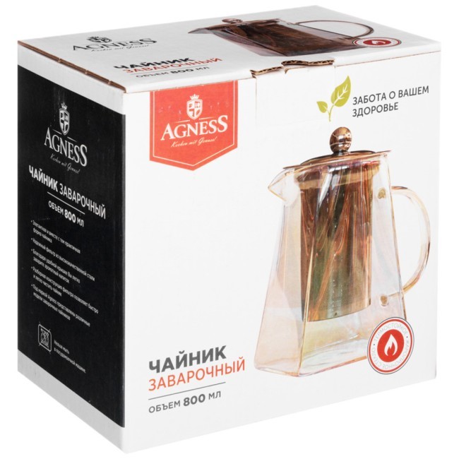Чайник заварочный, 800 мл Agness (887-188)
