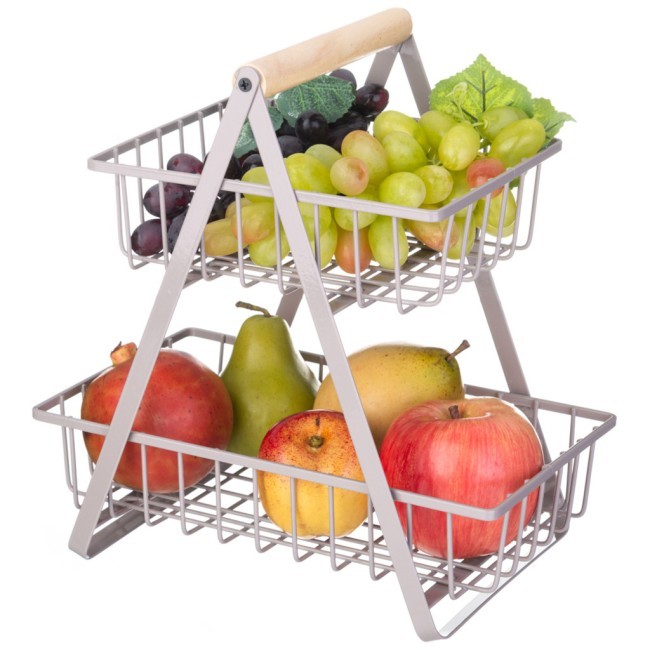 Корзина для фруктов с деревянной ручкой 27.5*17.5*29 см Agness (917-123) Корзина для фруктов с деревянной ручкой 27.5*17.5*29 см Agness (917-123)