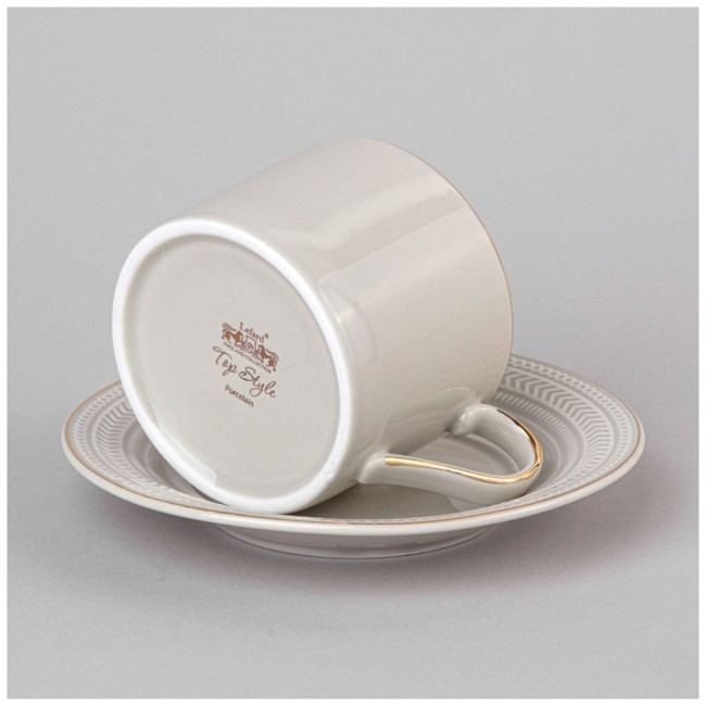 Чайная пара lefard "top style" 250 мл светло-серая Lefard (42-543)