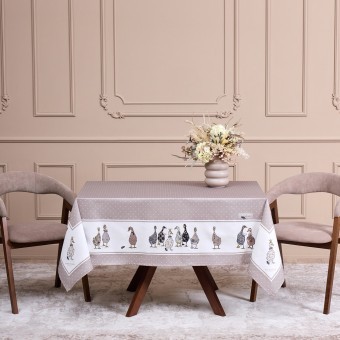 Скатерть "family farm" 140х180см ,100% хлопок, капучино , твил, пропитка Lefard (850-749-2)