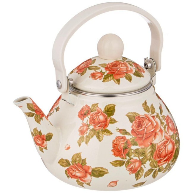 Чайник agness эмалированный со съемным фильтром из нжс, серия "корейская роза" 1,3 л Agness (934-395)
