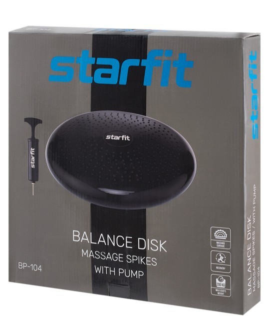 Диск балансировочный STARFIT BP-104, с насосом, массажный, черный (2107996) Диск балансировочный STARFIT BP-104, с насосом, массажный, черный (2107996)