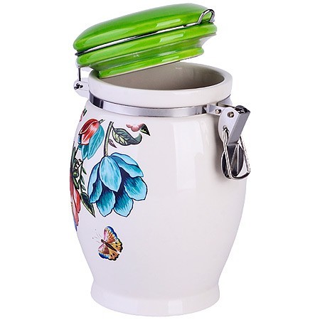 Банка для сыпучих продуктов 930мл Летний букет доломит LR (30791) Банка для сыпучих продуктов 930мл Летний букет доломит LR (30791)