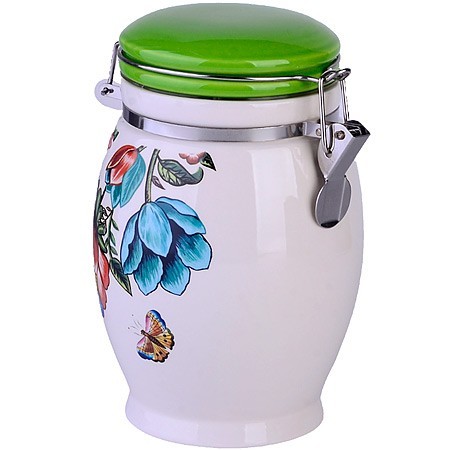 Банка для сыпучих продуктов 930мл Летний букет доломит LR (30791) Банка для сыпучих продуктов 930мл Летний букет доломит LR (30791)