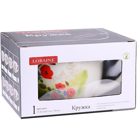 Кружка-супница 550мл Цветущие Маки доломит LR (60275)