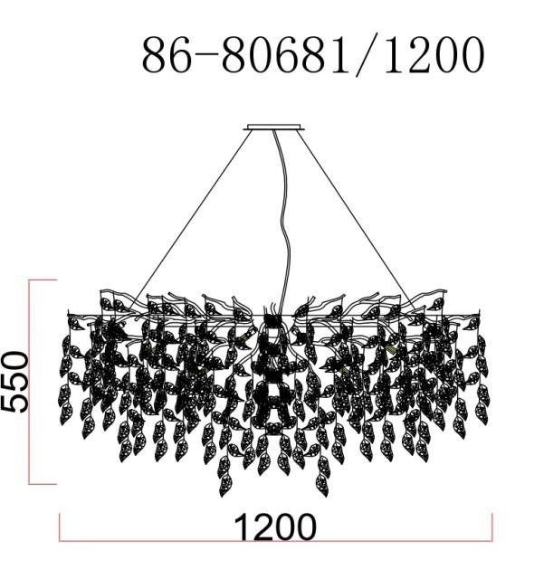 Люстра d.120*45 см, металл цвет золото (TT-00012891)