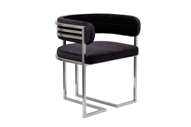 Стул велюр черный/матовый хром 60*55*73см (TT-00014350)