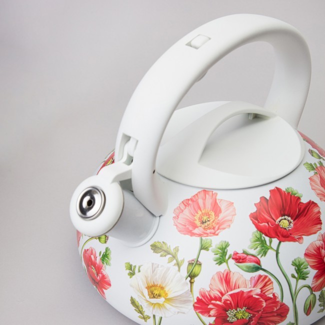 Чайник agness "белые маки" со свистком 3 л Agness (916-437)