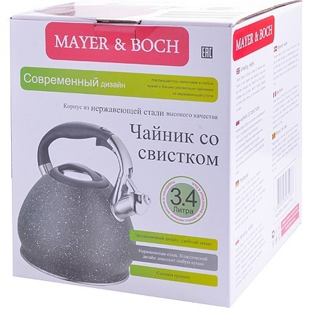 Чайник 3,4л нерж/сталь со свистком Mayer&Boch (28555) Чайник 3,4л нерж/сталь со свистком Mayer&Boch (28555)