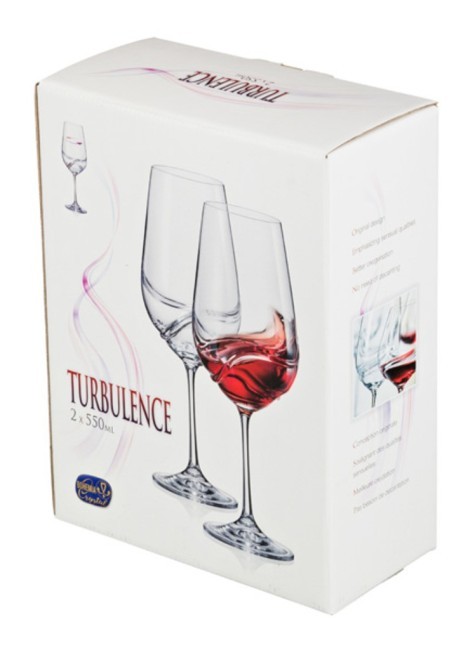 Набор бокалов для вина из 2 шт. "turbulence" 550 мл высота=25 см Bohemia Crystal (674-510)