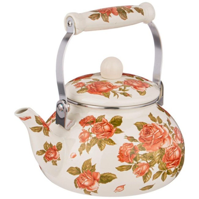 Чайник agness эмалированный, 2,5 л, серия "корейская роза" Agness (934-396)