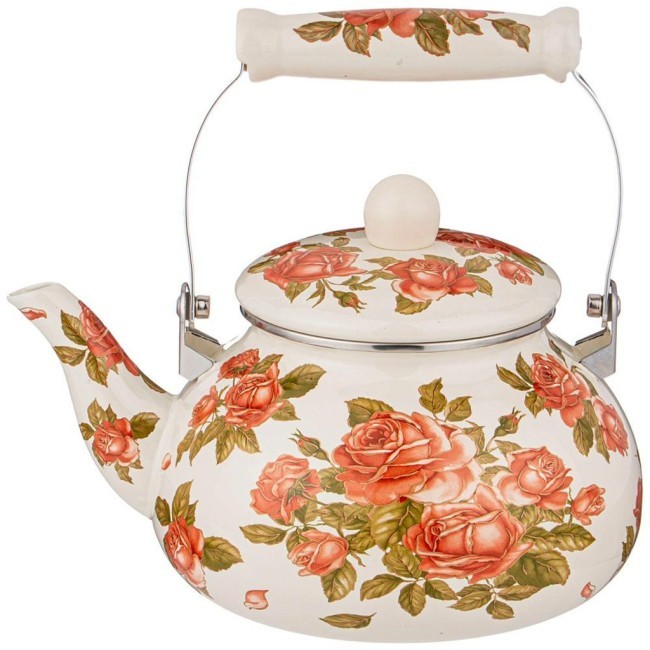Чайник agness эмалированный, 2,5 л, серия "корейская роза" Agness (934-396)
