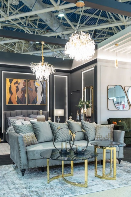 Стол журнальный темн.стекло/золото d60*55см (TT-00002545)