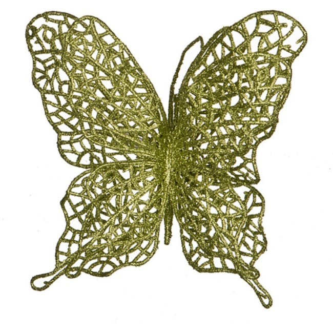 Изделие декоративное "бабочка" на клипсе. длина=14см. салатовый Lefard (241-2442)