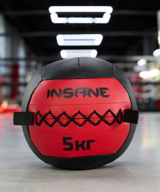 Медбол INSANE IN24-WB100, 5 кг, красный (2111037) Медбол INSANE IN24-WB100, 5 кг, красный (2111037)