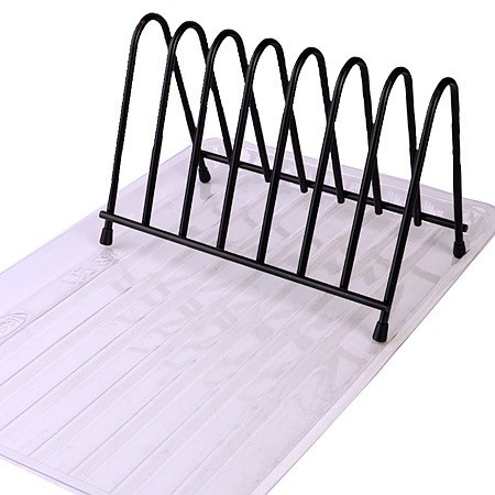 Подставка д/тарелок и досок с поддоном сталь/пластик (АЛТ408Ч)