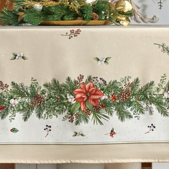 Скатерть овальная "celebration"140х300см ,бежевый, 100% хлопок,твил, пропитка Lefard (850-734-42)