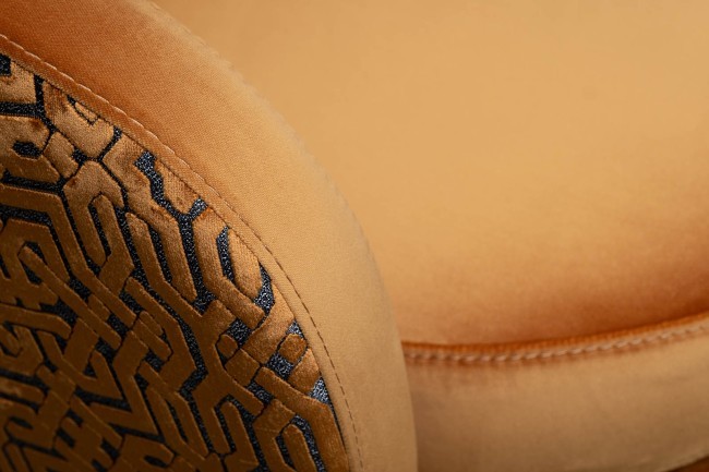 Кресло Napoli вращающееся, вельвет принт Velv ORANG+Latt ORANG 76*76*76см - TT-00011023