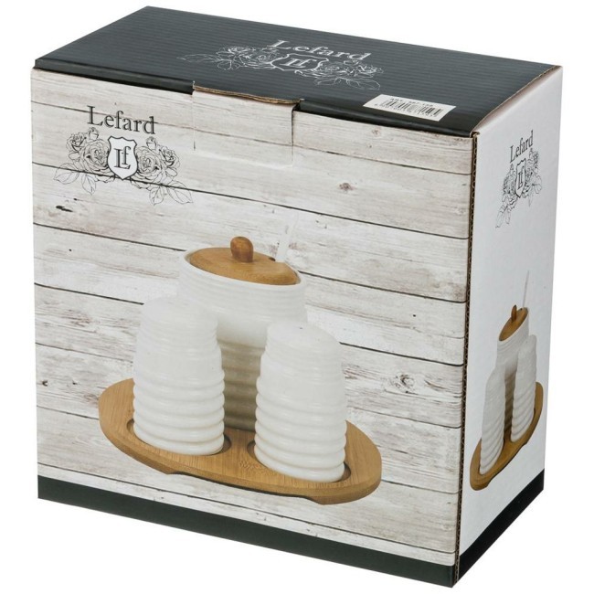 Набор для специй lefard "native" 2 пр. + сахарница 300 мл на подставке 16,5*16,5*10 см Lefard (587-159)