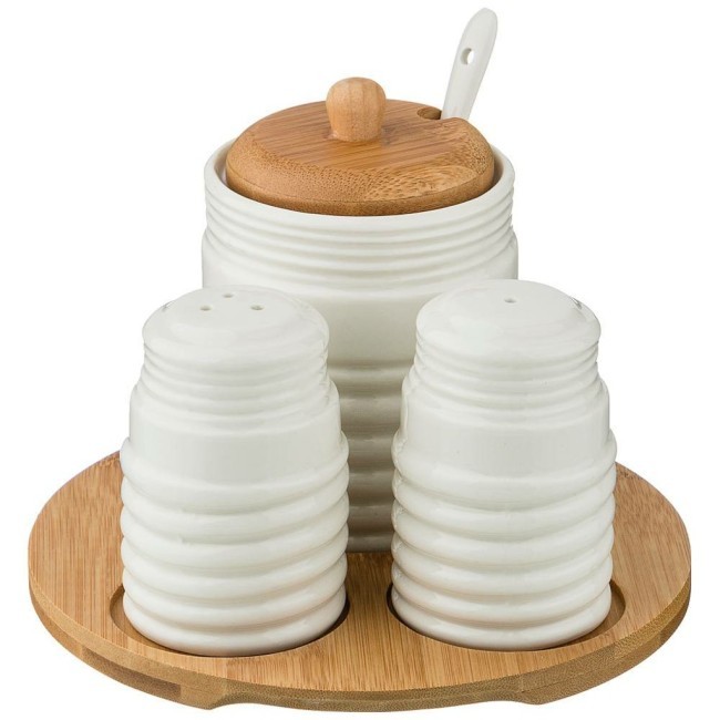 Набор для специй lefard "native" 2 пр. + сахарница 300 мл на подставке 16,5*16,5*10 см Lefard (587-159)