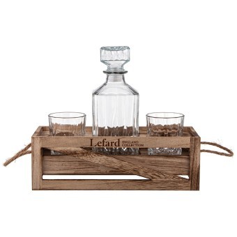 Набор для виски на деревянной подставка 3 пр. 900мл/240мл Lefard (172-141)