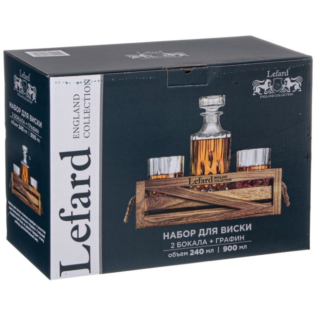 Набор для виски на деревянной подставка 3 пр. 900мл/240мл Lefard (172-141)