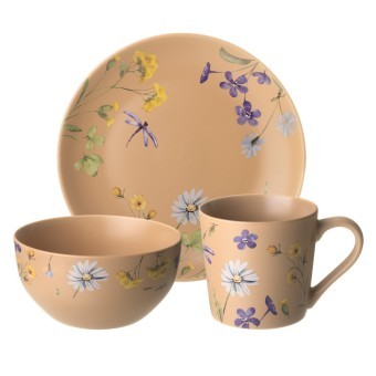 Набор посуды lefard "flowers" 3 предмета: кружка 390мл, салатник 640мл, тарелка 20,5см Lefard (260-1085)