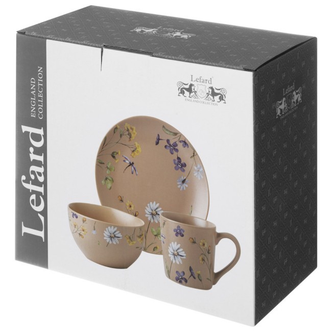 Набор посуды lefard "flowers" 3 предмета: кружка 390мл, салатник 640мл, тарелка 20,5см Lefard (260-1085)