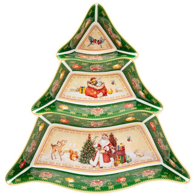 Менажница-елка lefard "дед мороз" 24*24*3 см зеленая Lefard (85-1750) Менажница-елка lefard "дед мороз" 24*24*3 см зеленая Lefard (85-1750)