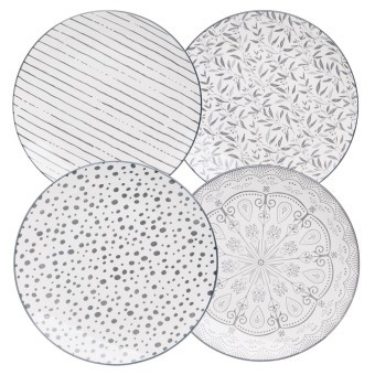 Набор тарелок обеденных bronco "dreams" из 4 шт. диаметр=27 см Bronco (582-123-1)