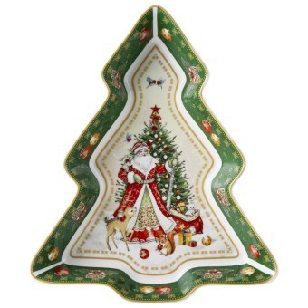 Блюдо lefard "дед мороз" в форме елки 25*21*4 см зеленое Lefard (85-1755-11) Блюдо lefard "дед мороз" в форме елки 25*21*4 см зеленое Lefard (85-1755-11)