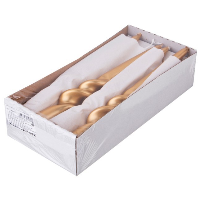 Набор свечей из 8 шт. 23,5/2,2 см. металлик золотой Adpal (348-631) Набор свечей из 8 шт. 23,5/2,2 см. металлик золотой Adpal (348-631)