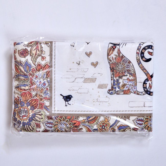 Дорожка "парижские коты",40х146см, белый,100% хлопок,твил Lefard (850-746-3)