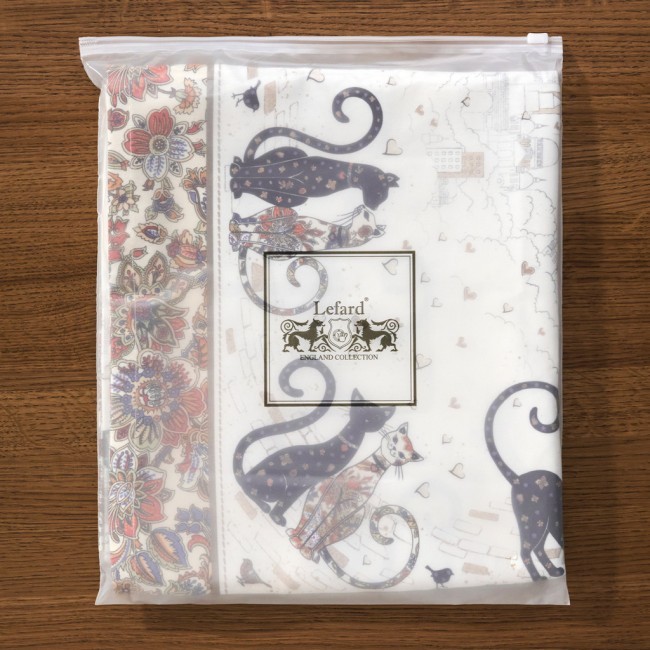 Дорожка "парижские коты",40х146см, белый,100% хлопок,твил Lefard (850-746-3)