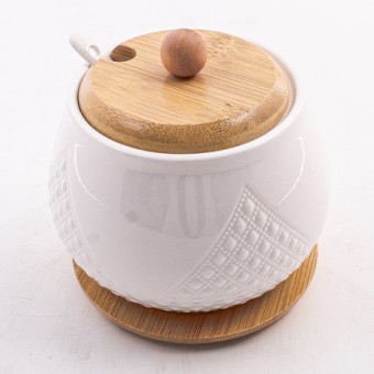 Сахарница на подставке 600 мл фарфор/бамбук LR (60316) Сахарница на подставке 600 мл фарфор/бамбук LR (60316)
